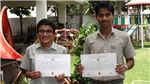Simran Singh and Saiyam Bhatnagar. First in ICSE Inter School Hindi Debate
